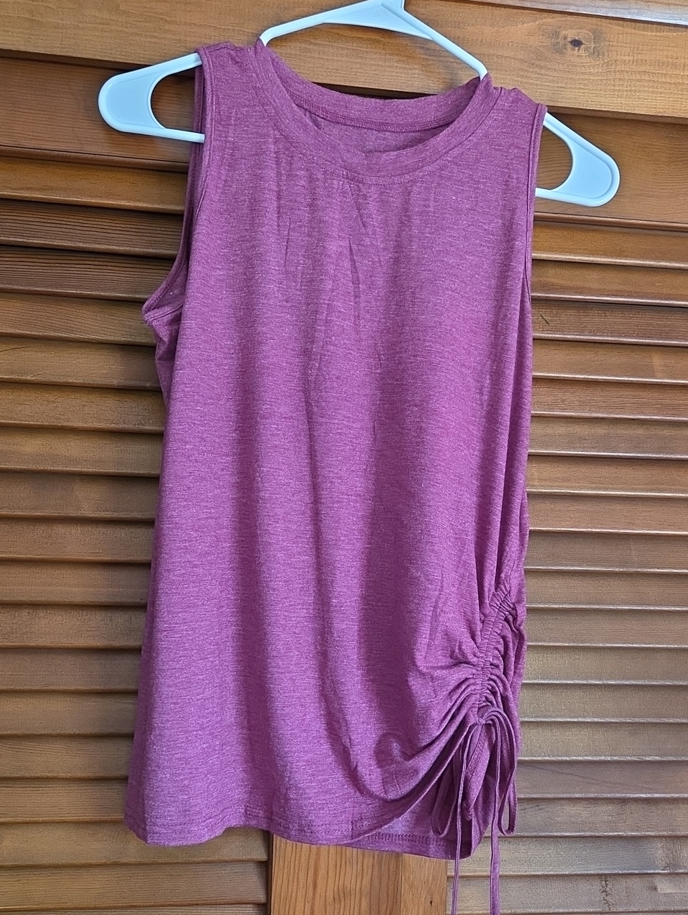 Women’s Sleeveless Ruched Side Tank Top - Wine Red